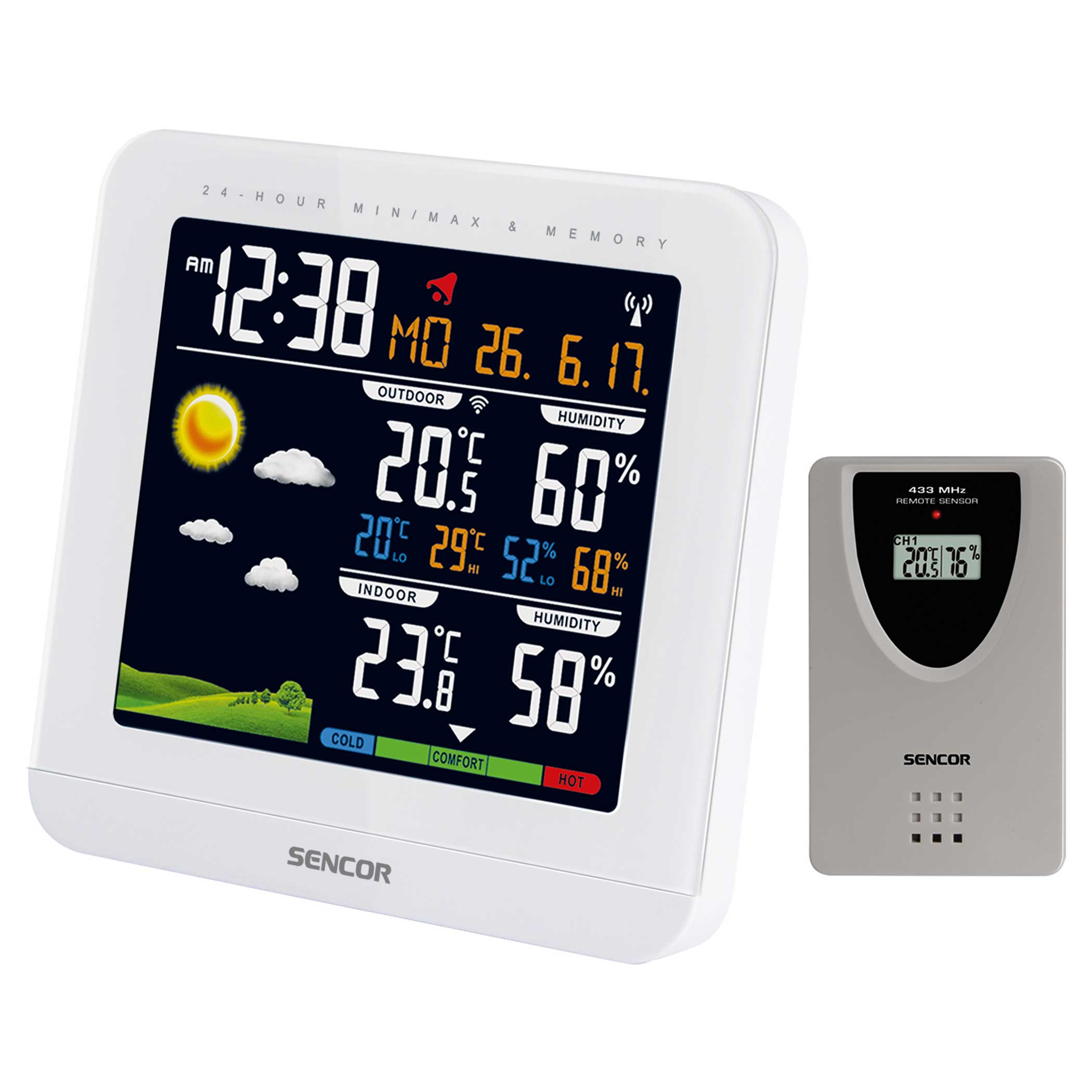 Sencor - Stazione meteo professionale con display LCD a colori 1xCR2032  Wi-Fi